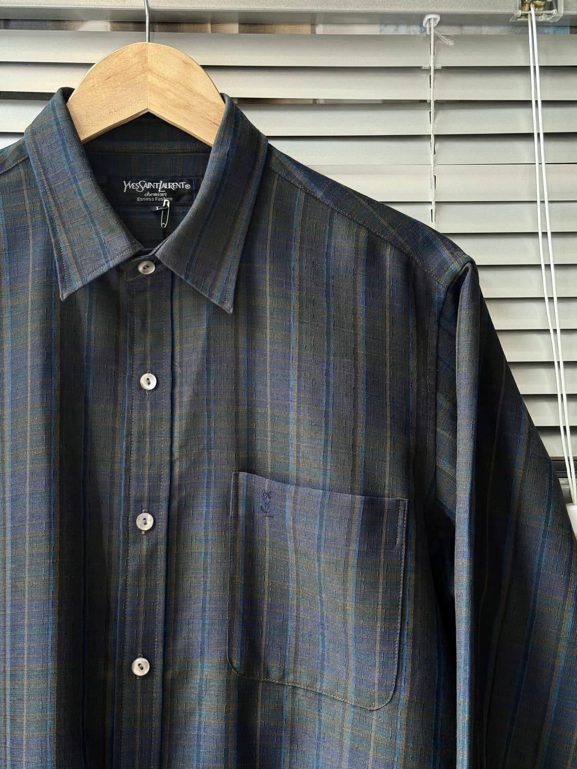 YSL 90s linen check shirt 상품이미지4