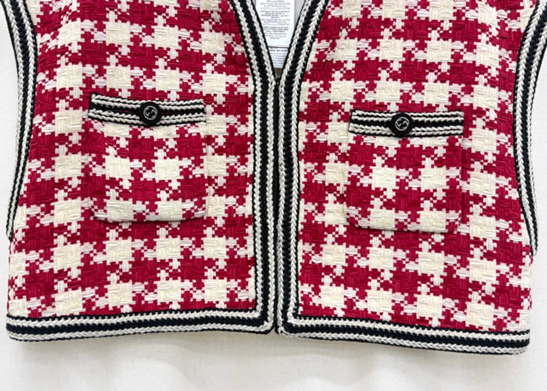 구찌 24SS 하운드투스 트위드 크롭 베스트 상품이미지6