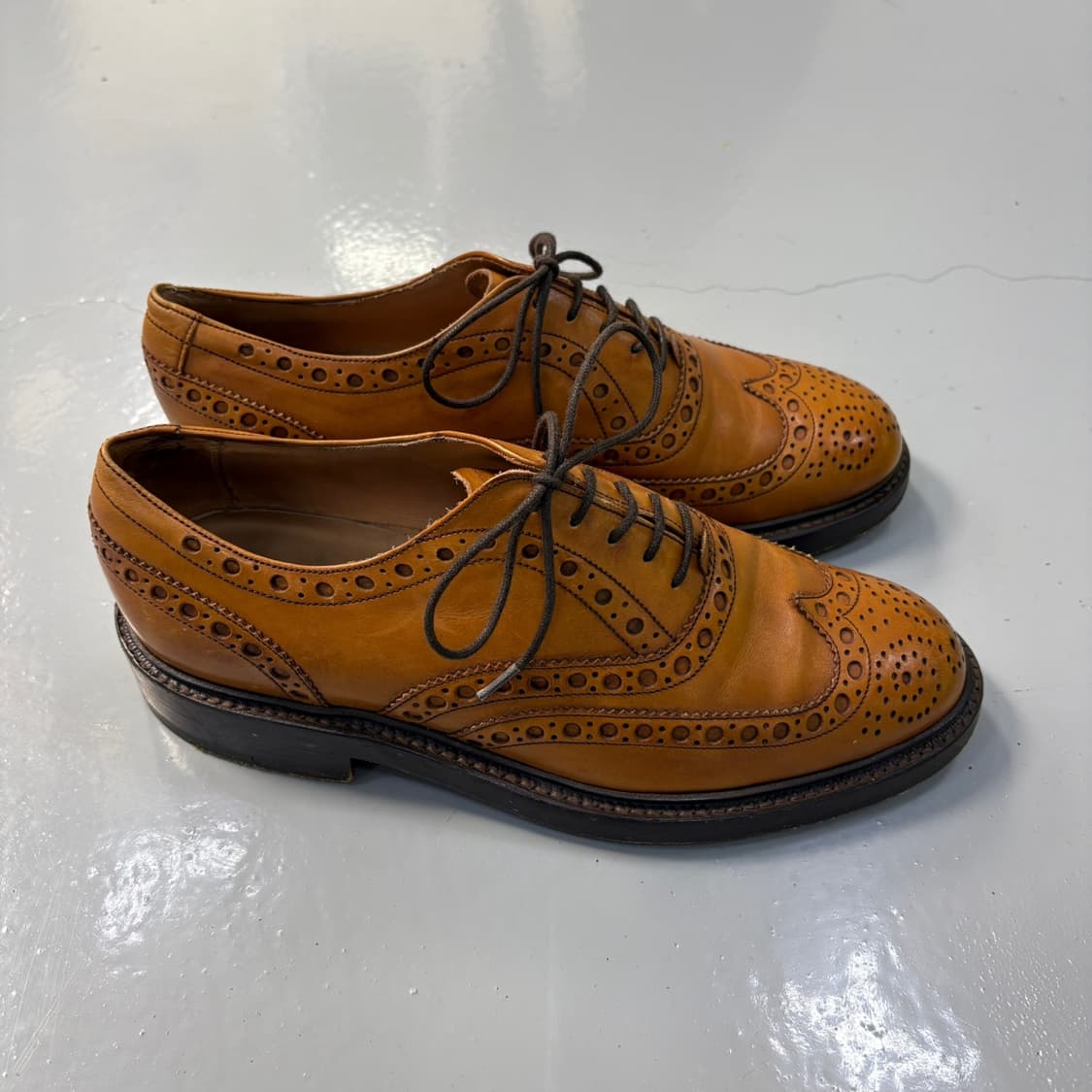 실측 바커 남성 가죽 윙팁 구두 0406J 상품이미지4