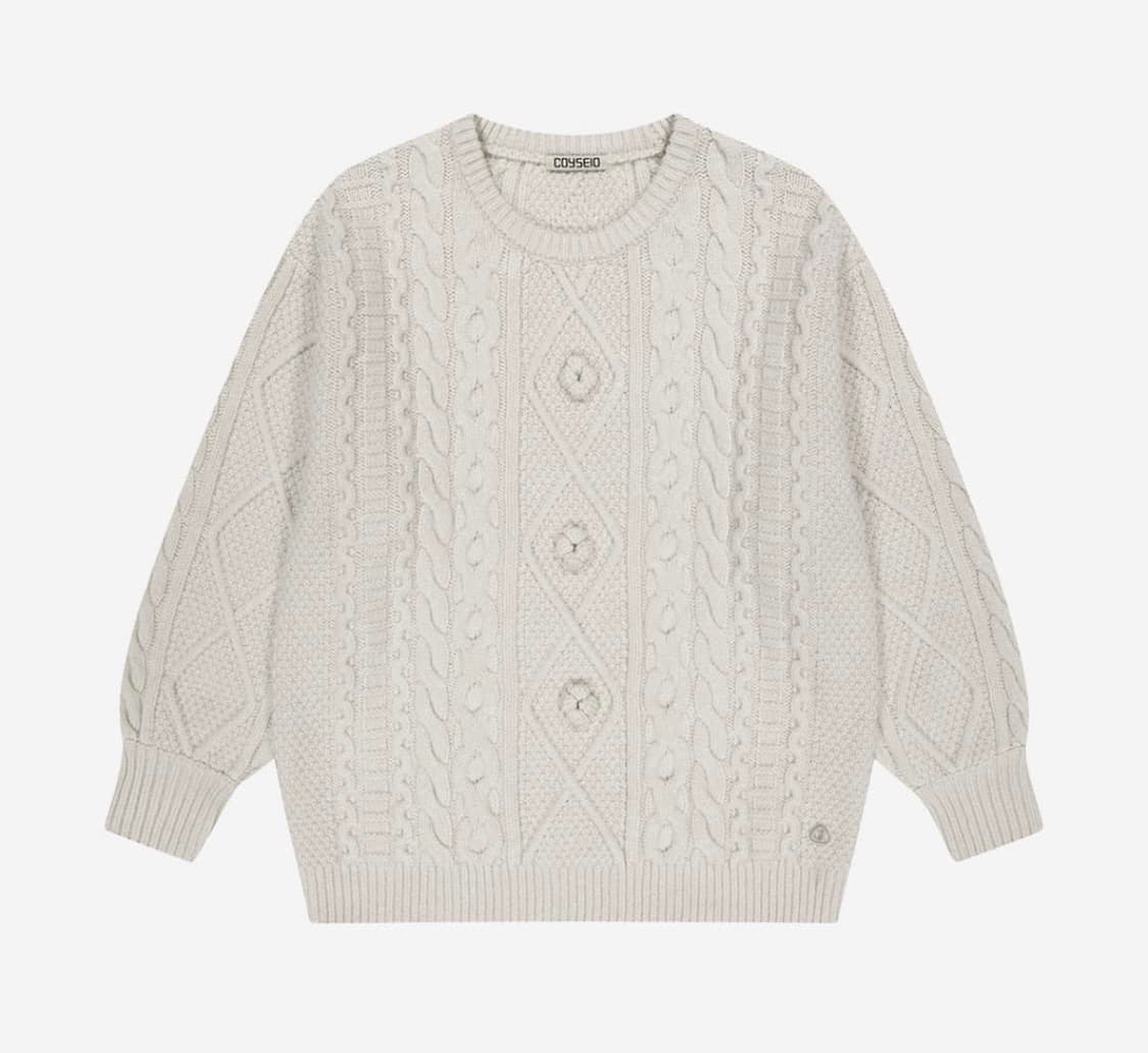 코이세이오 폼폼 케이블 니트 아이보리 상품이미지1