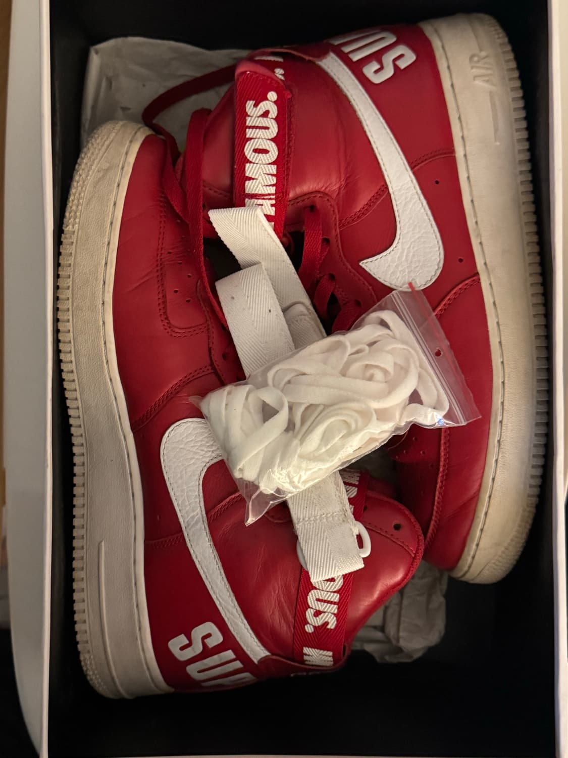 285) 나이키 슈프림 에어포스1 하이 레드 상품이미지10