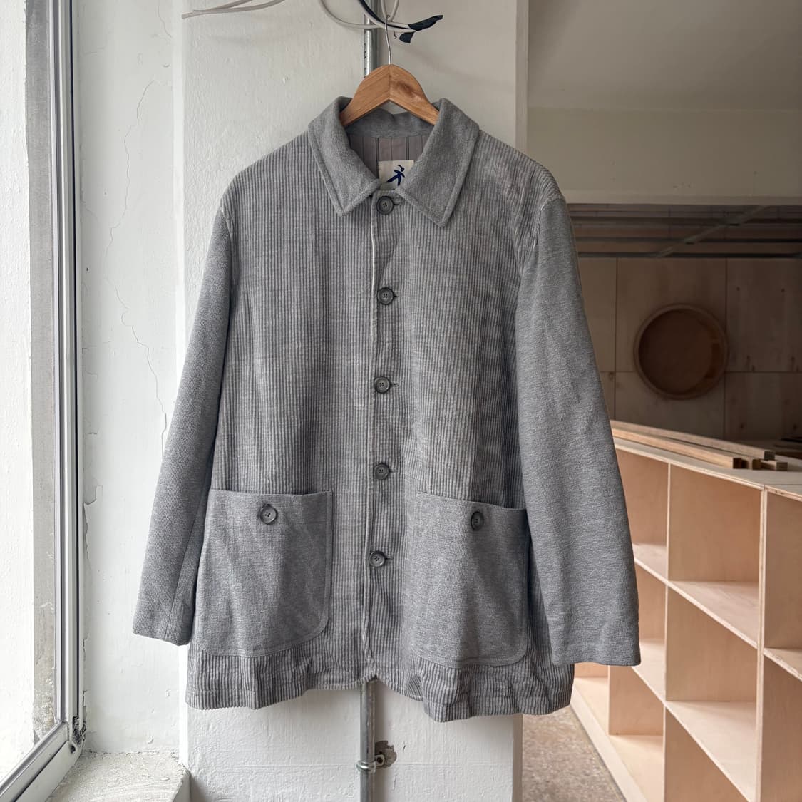 HAI SPORTING GEAR 그레이 코듀로이 & 스웻 믹스 자켓 상품이미지5