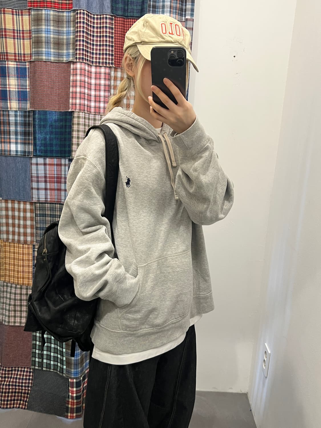 폴로 그레이 후드티 상품이미지4