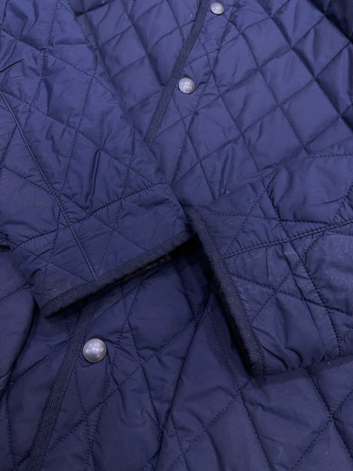 폴로 랄프로렌 코듀로이 카라넥 퀼팅자켓 네이비 L 상품이미지6