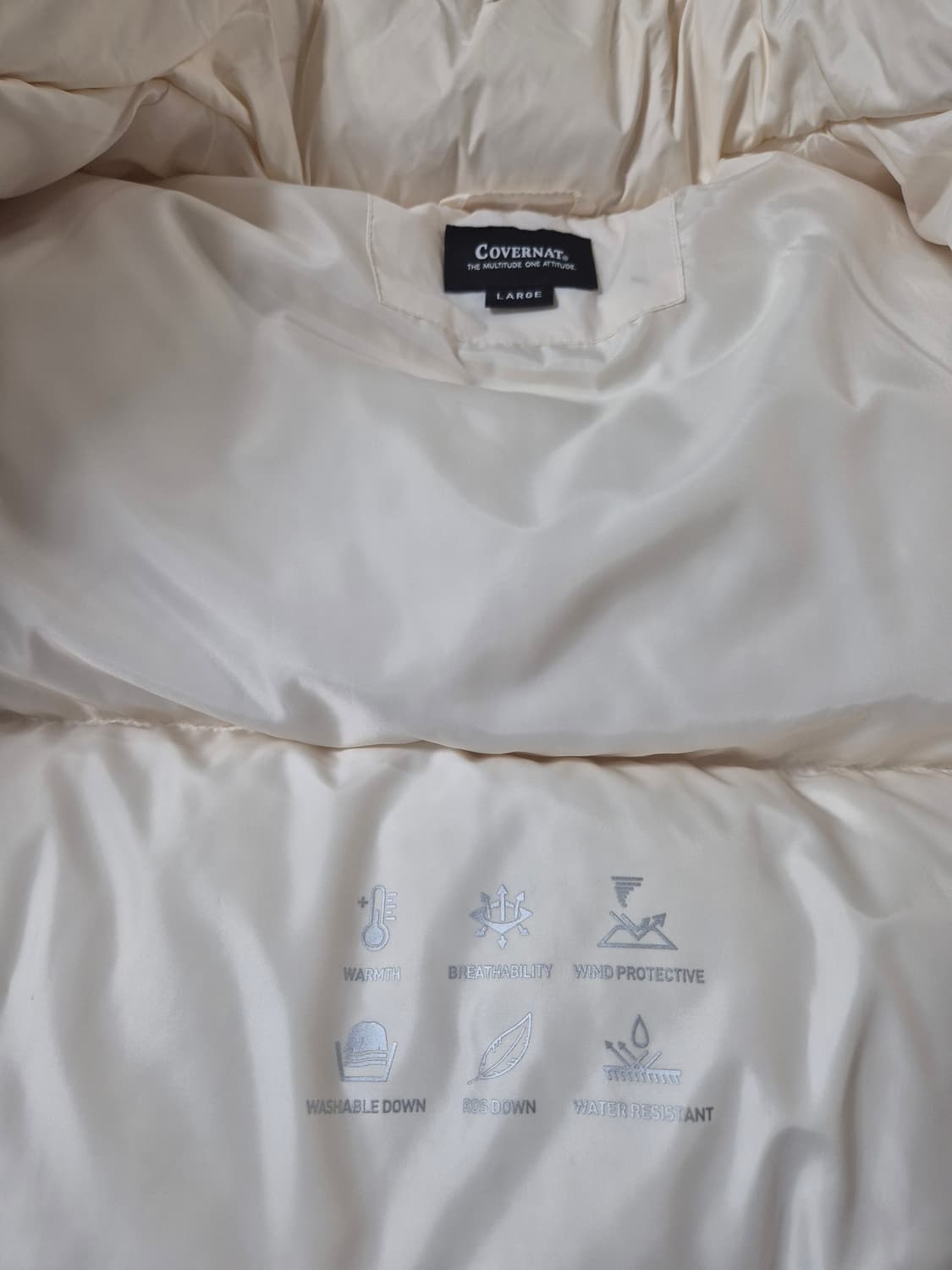 커버낫 덕다운 숏패딩 오프화이트 상품이미지3