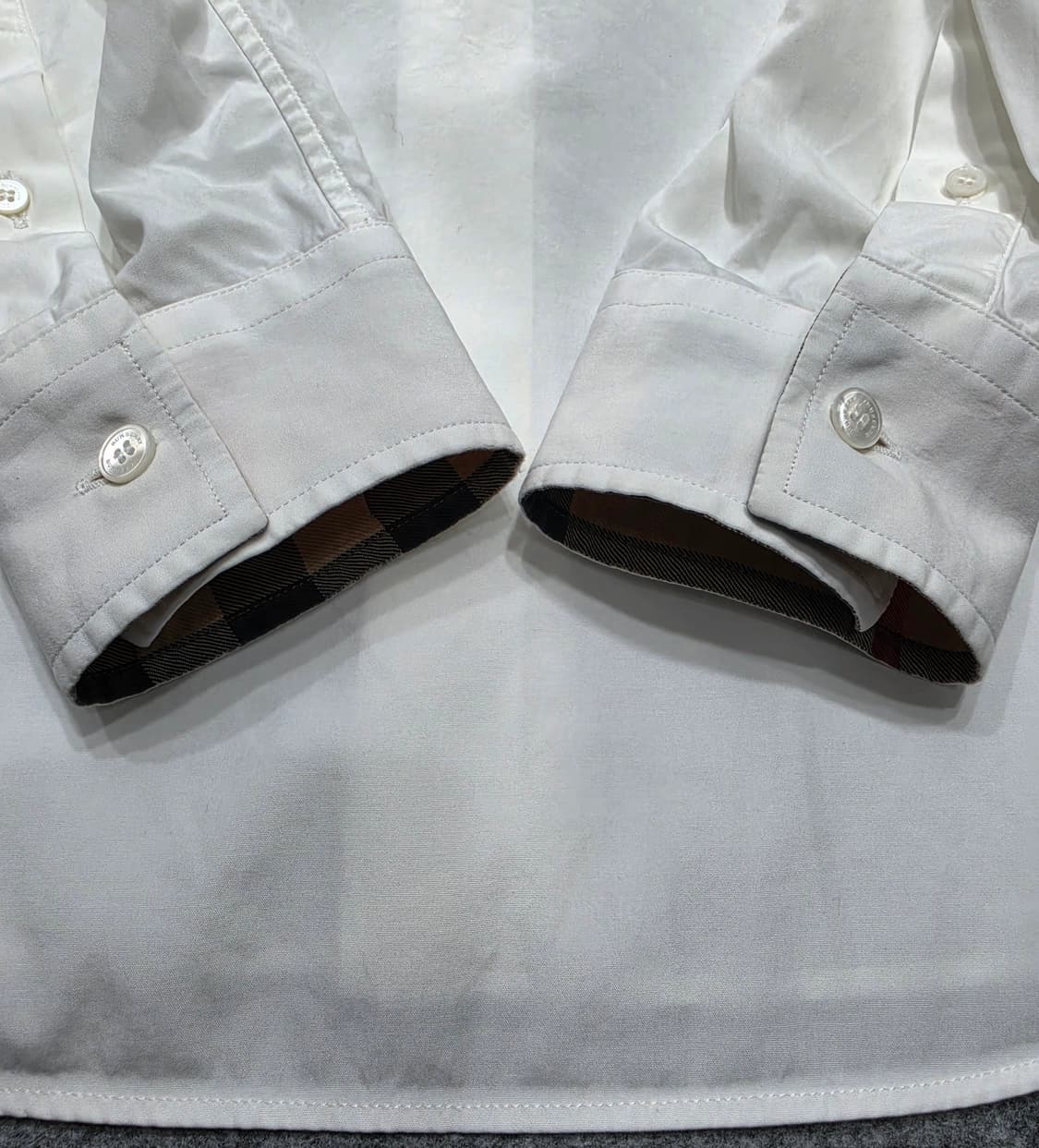 버버리 캠브릿지 셔츠 L 화이트 상품이미지4