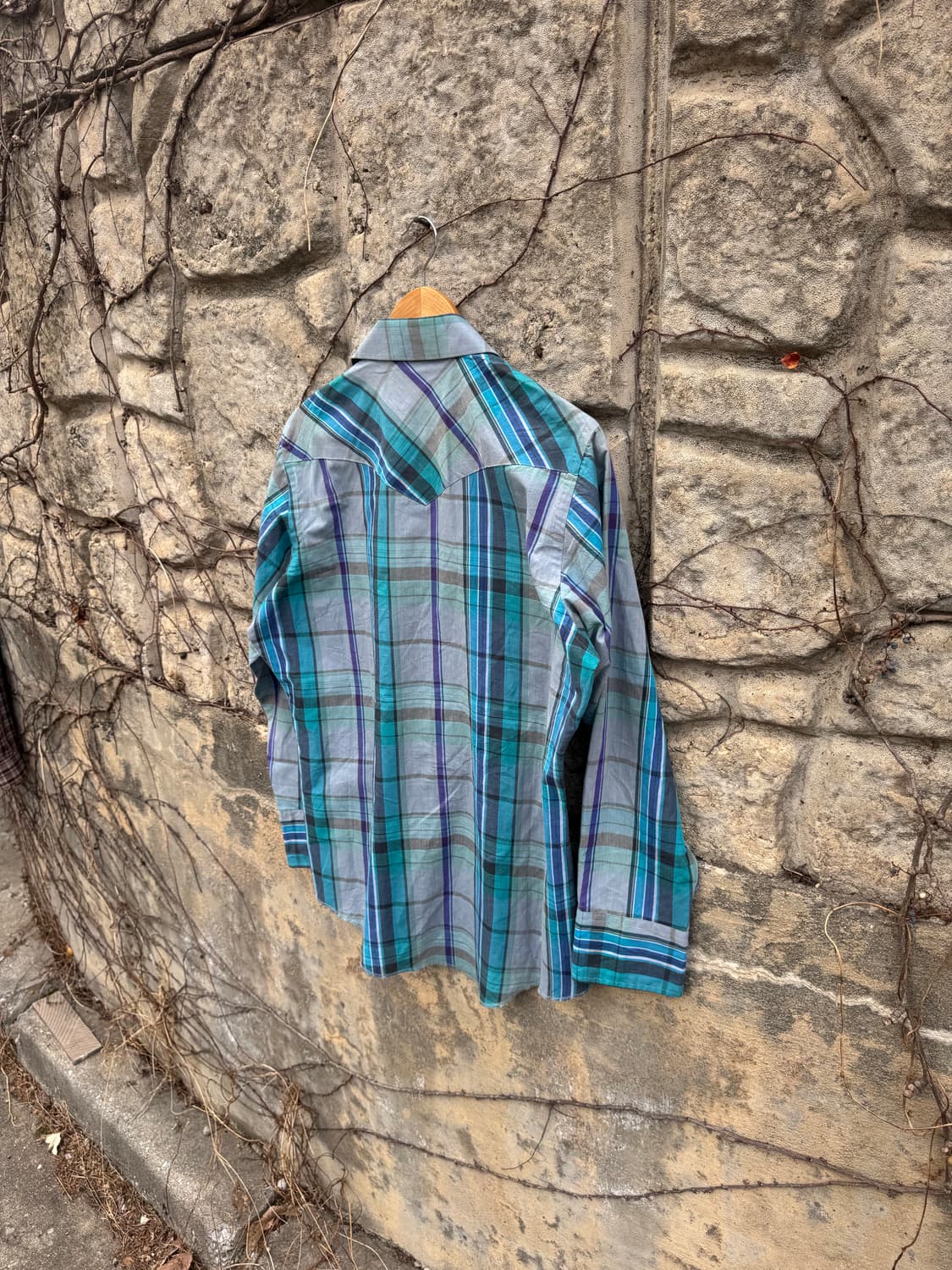 90s 랭글러 빈티지 카우보이컷 체크 웨스턴 셔츠 105 상품이미지4