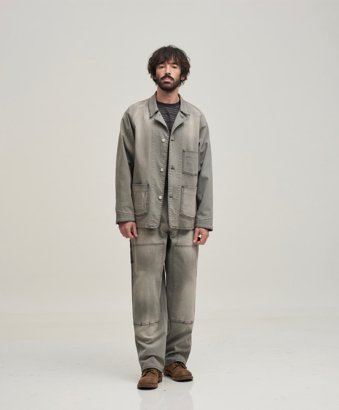 [3] 어나더오피스 카펜터 데님 워크 팬츠 Faded gray 상품이미지1