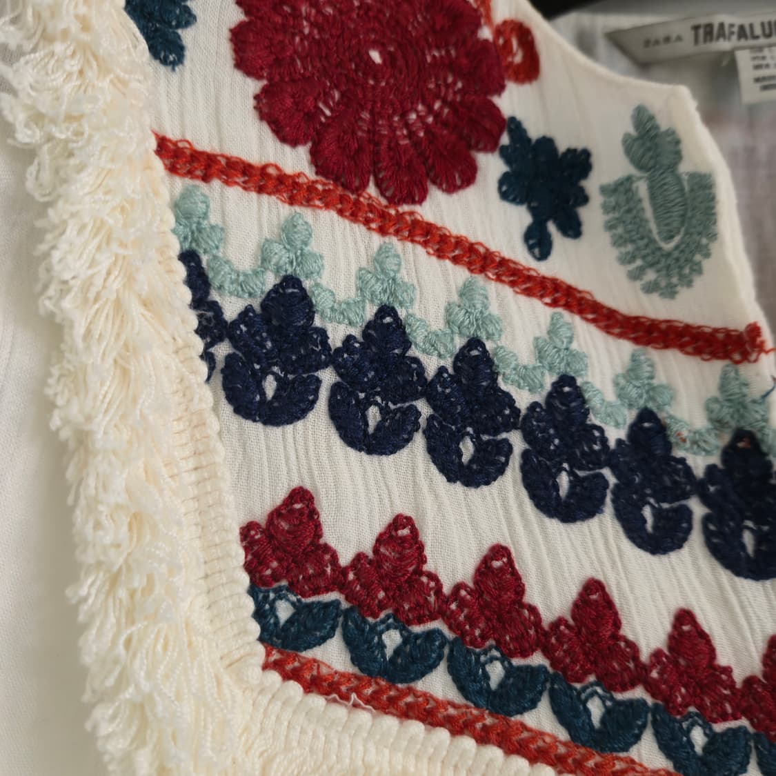 L) 자라 에스닉 자수 오픈 블라우스 상품이미지6