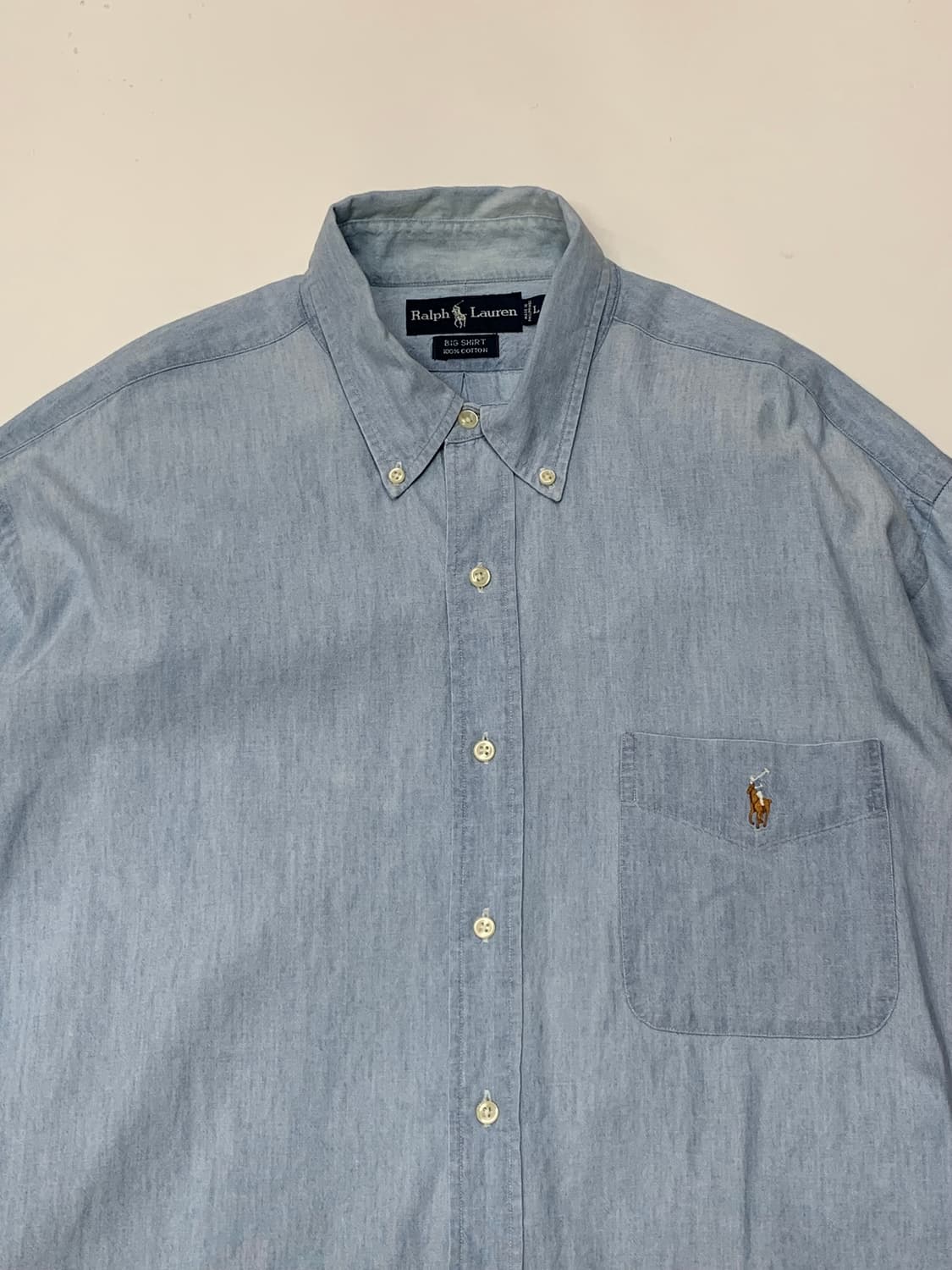 폴로 랄프로렌 샴브레이 버튼다운 셔츠 BIG SHIRT 상품이미지2