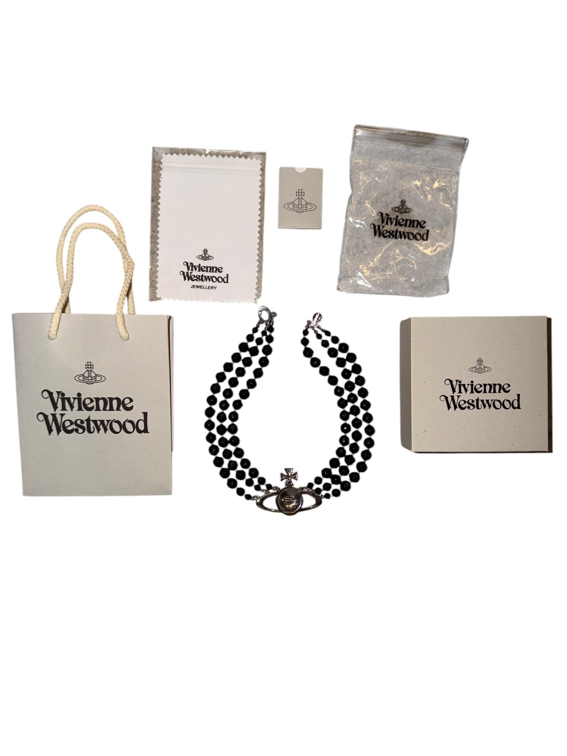 VIVIENNEWESTWOOD BLACK THREE ROW CHOKER 상품이미지5