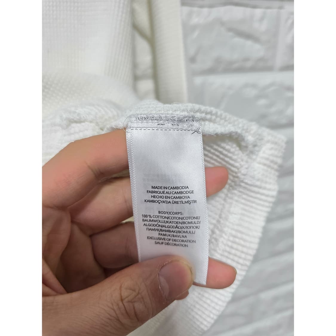 택포// 폴로 랄프로렌 와플 롱슬리브 L 흰색 상품이미지3