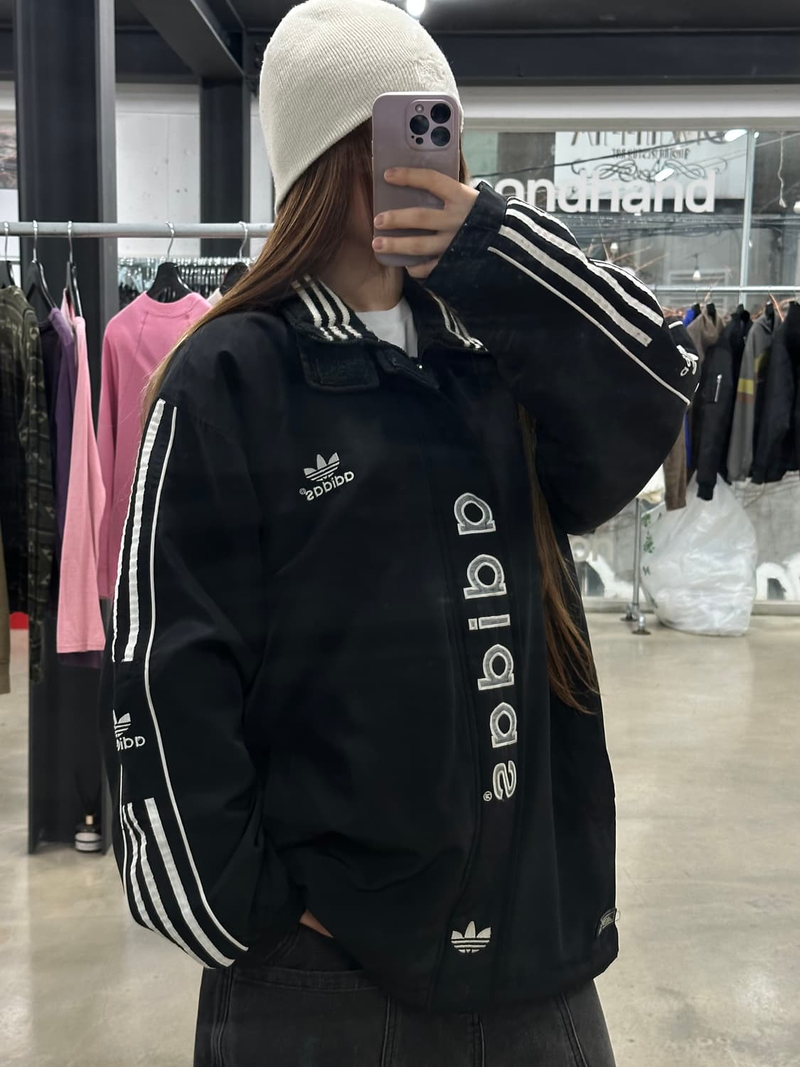 아디다스 90s 올드스쿨 파이어버드빅로고 트랙 누빔점퍼 상품이미지3