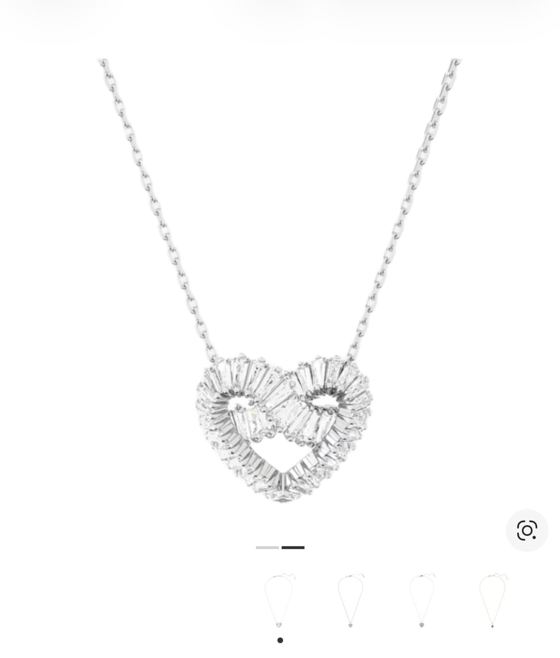 스와로브스키 매트릭스 하트팬던트 화이트 로듐 플래팅 상품이미지2