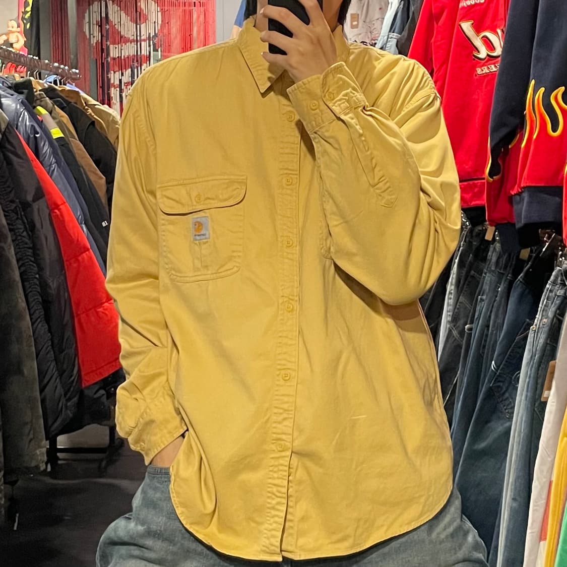 [IM] carhartt 칼하트 옐로우 긴팔셔츠 상품이미지1