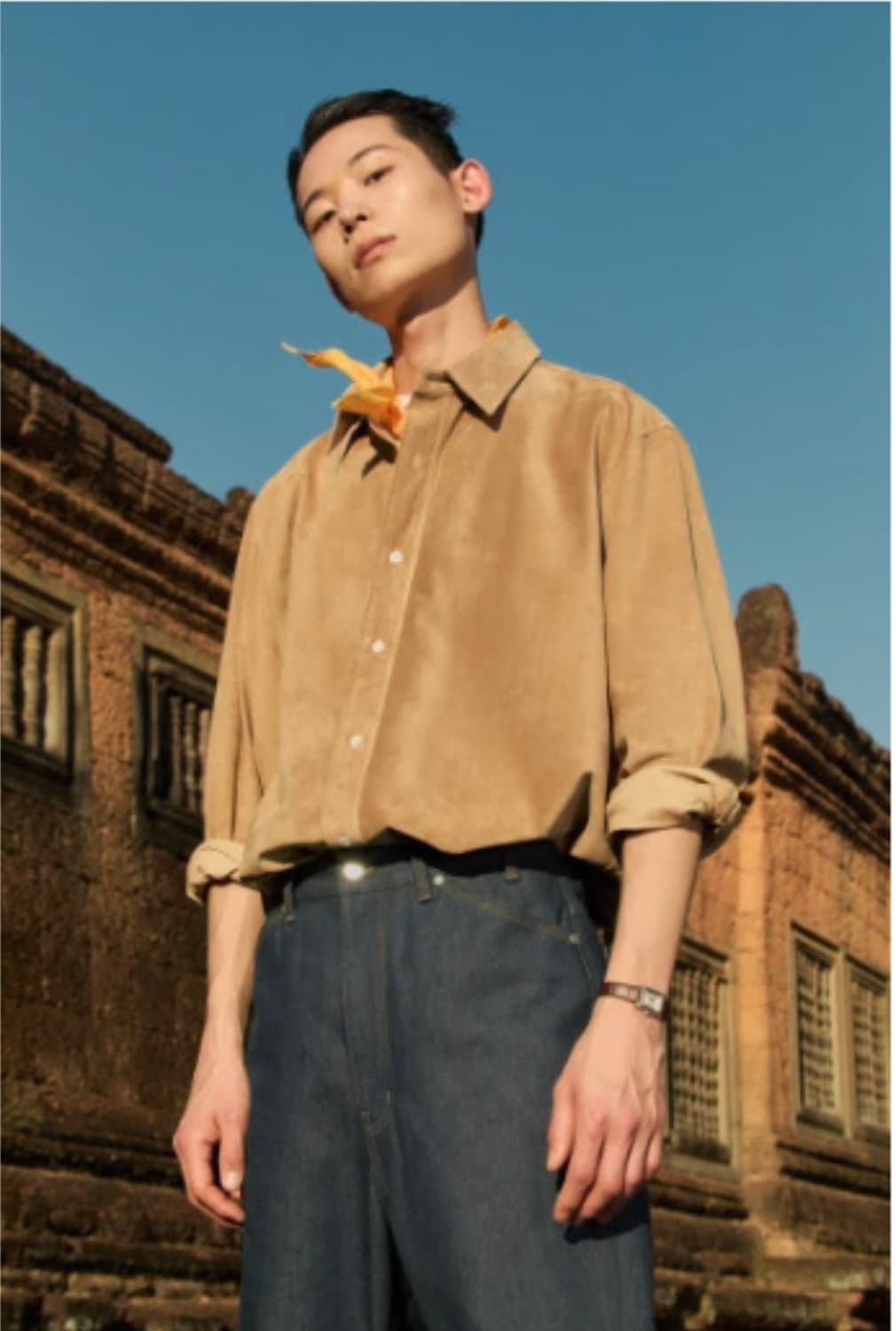 에스티유 STU 카멜 레더 셔츠 Leather Shirt Camel    상품이미지1