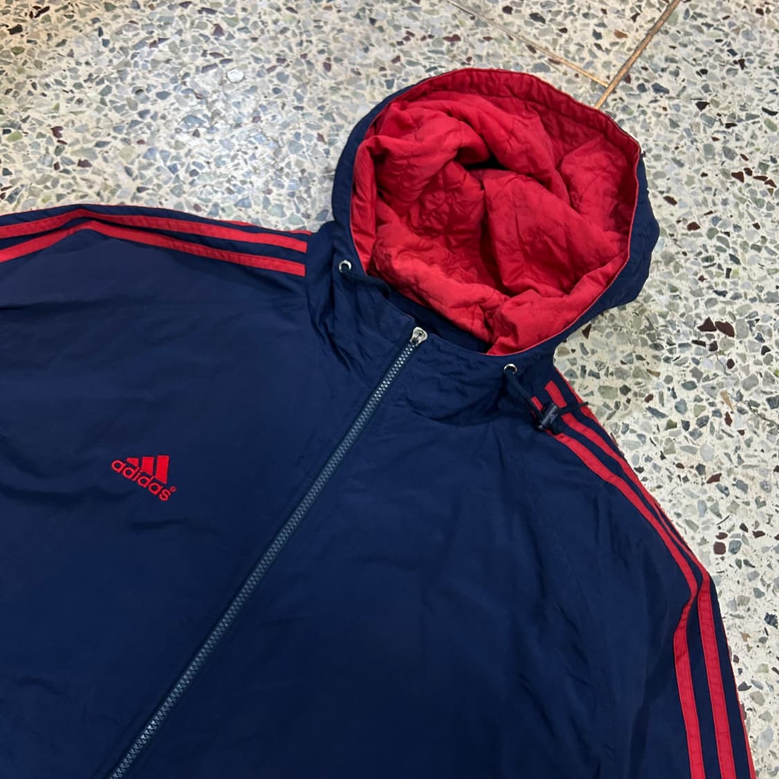 아디다스(Adidas) 네이비 남빨 올드스쿨 삼선 바람막이 자켓 상품이미지2