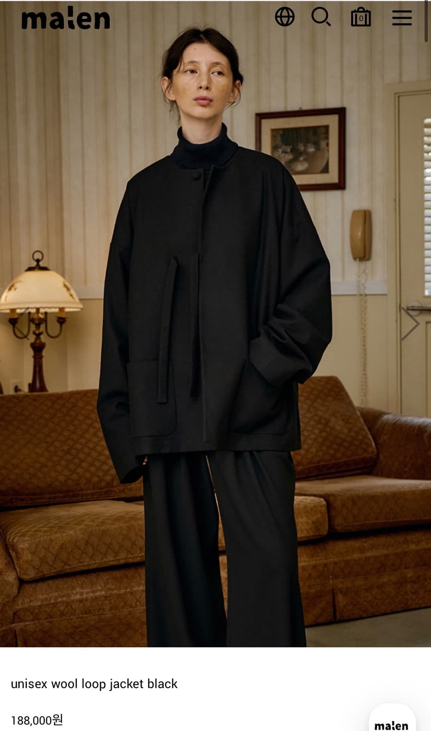 말렌 울 루프 자켓 블랙 상품이미지1