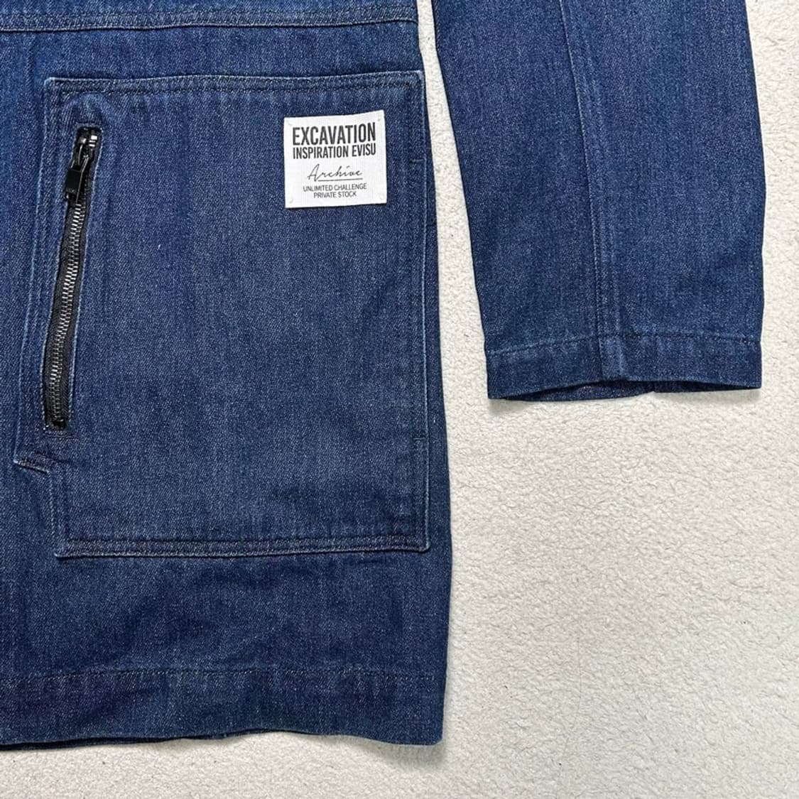 [새상품] 에비수 유니 지퍼 장식 루즈핏 코트 95 상품이미지2