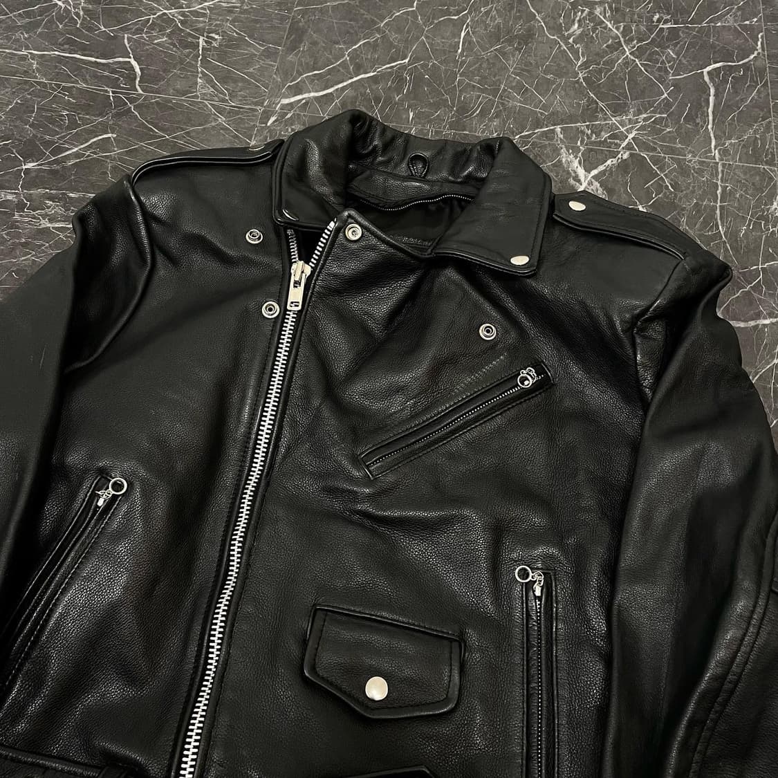 L REBEL 소가죽 크롭 헤비 라이더 자켓 상품이미지8