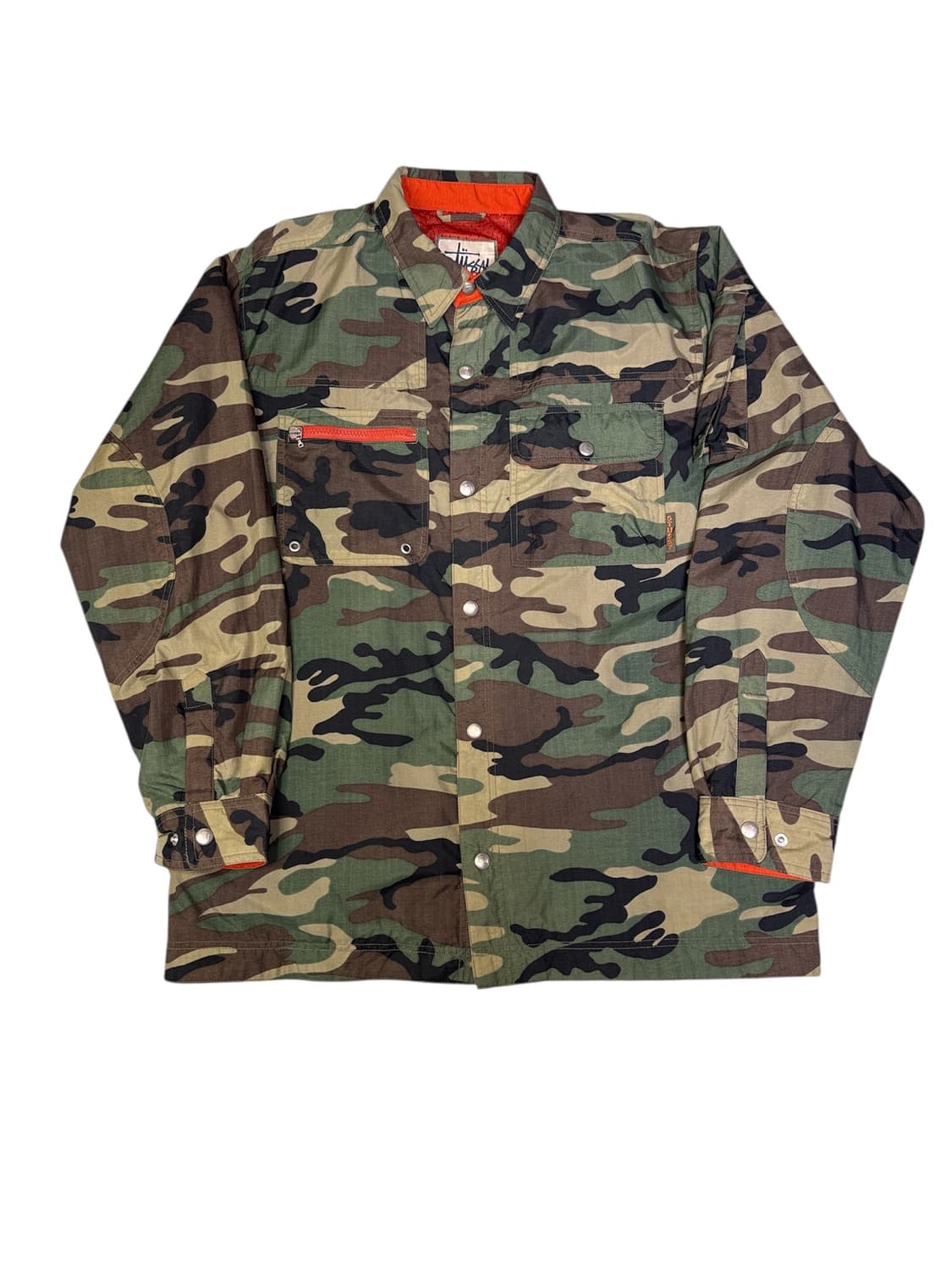 빈티지 90s 올드 스투시 아웃도어 카모 밀리터리 셔츠 자켓 M 상품이미지1