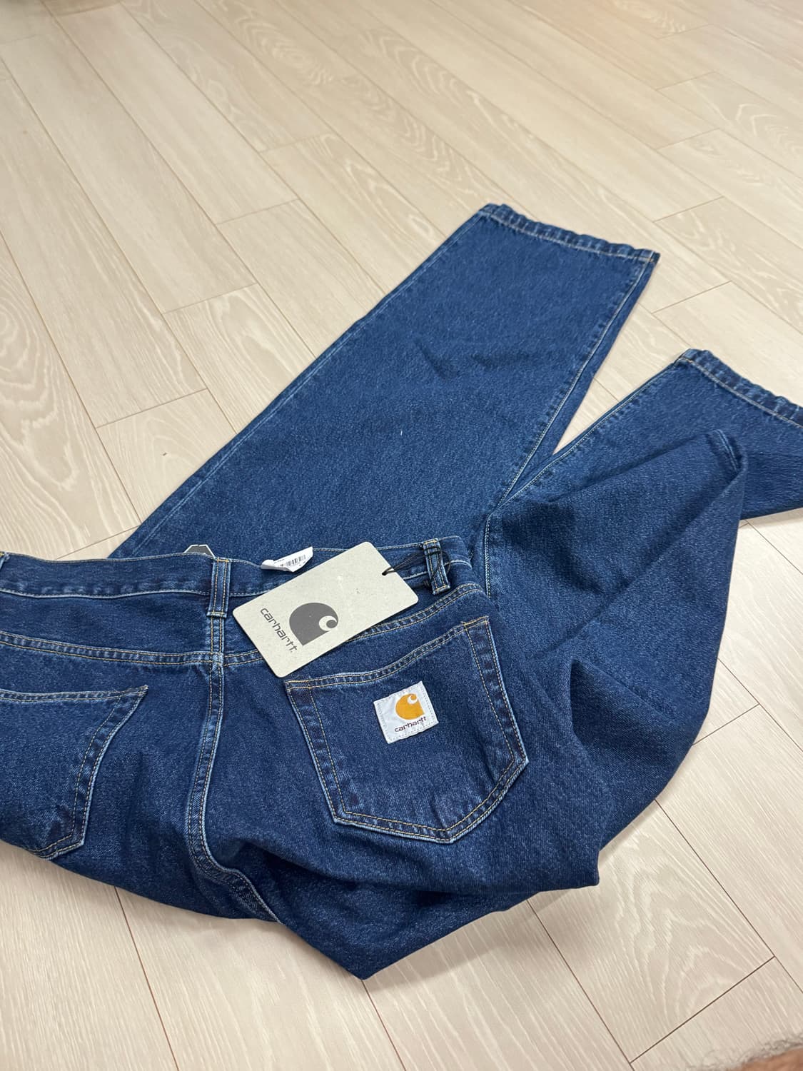 칼하트 랭던 팬츠 블루 스톤 워시 상품이미지4