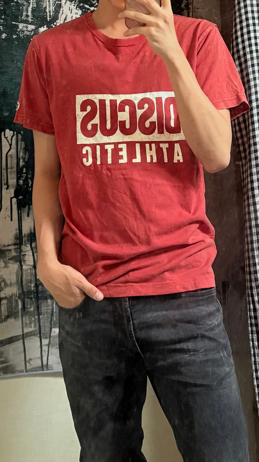 90’s Discus Athletic red half t-shirt 상품이미지5