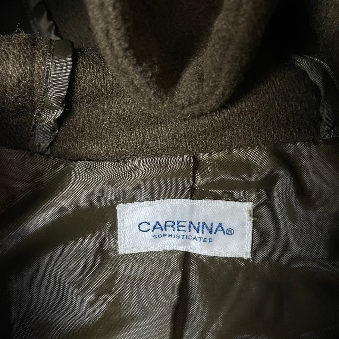 CARENNA 브라운 울 투포켓 롱 코트 상품이미지4