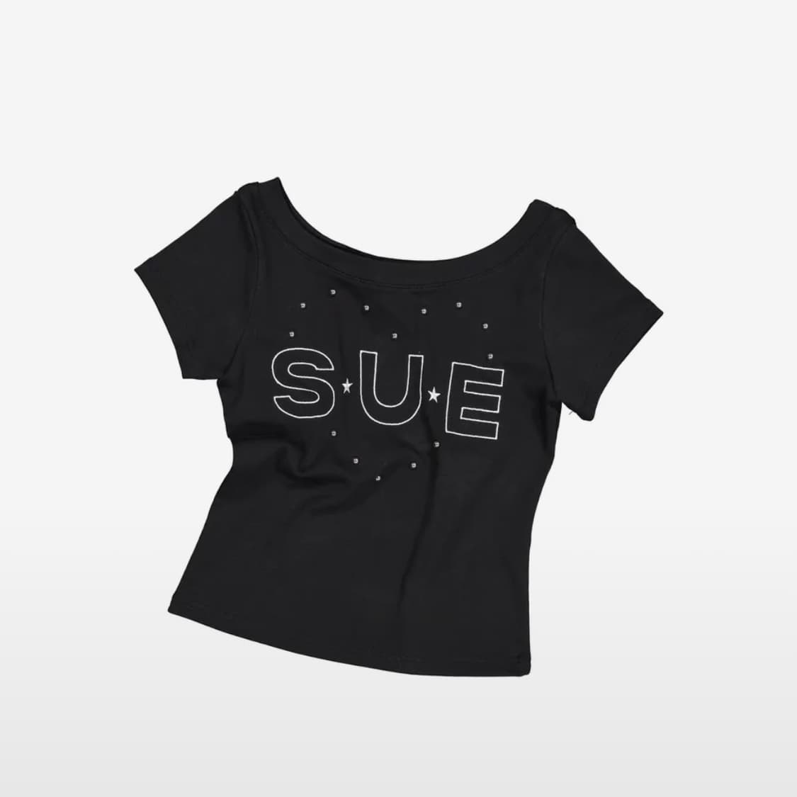 셋업이엑스이 SUE WIDE NECK TOP / BLACK 상품이미지1