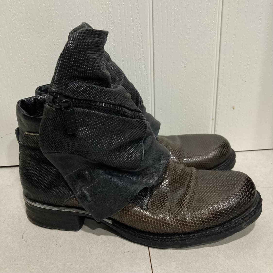 A.S.98 드레이프 랩 레더 부츠 상품이미지7