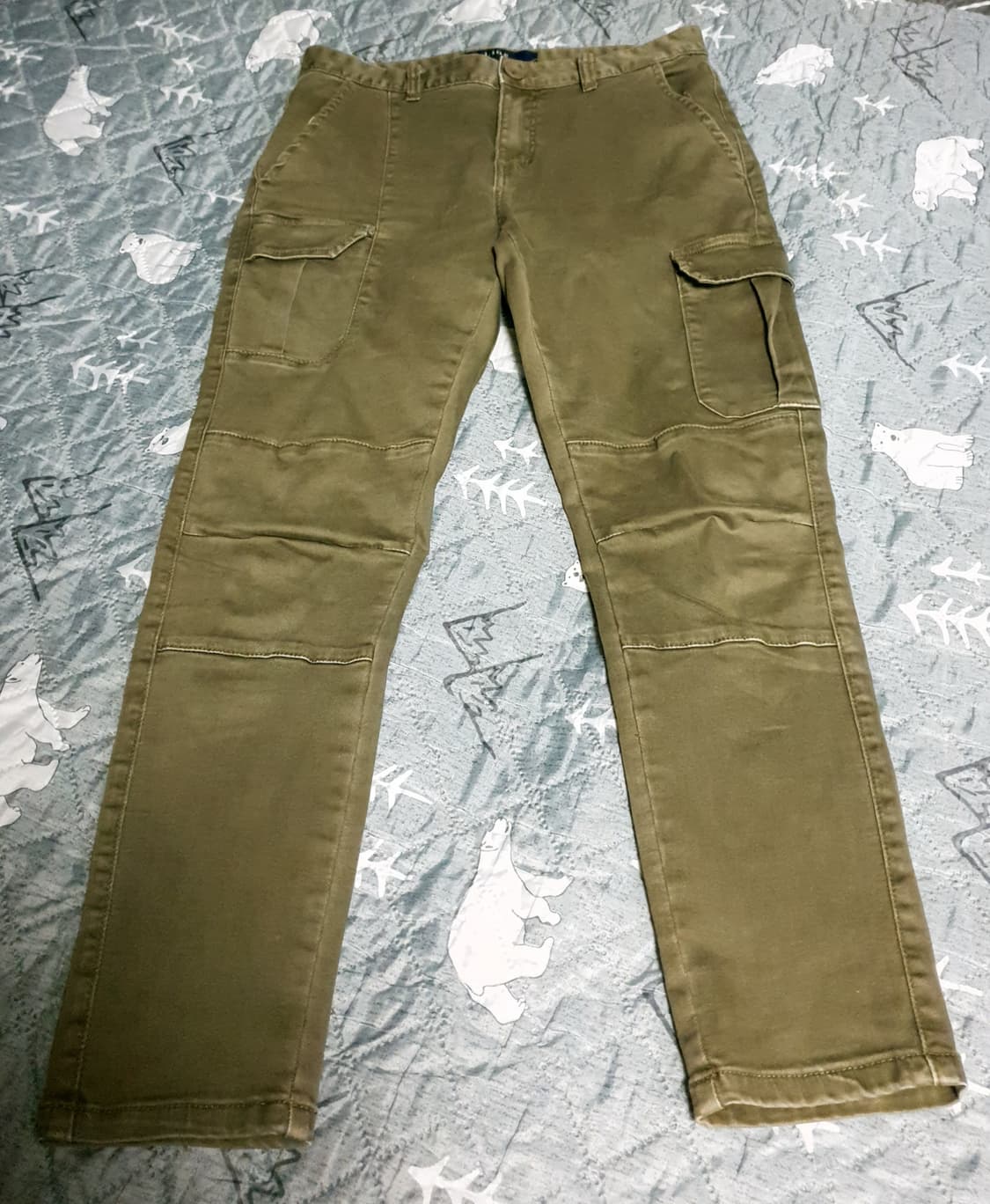 C.LINE 스판 코튼 카고 파라슈트 팬츠 올리브 (M) 상품이미지1