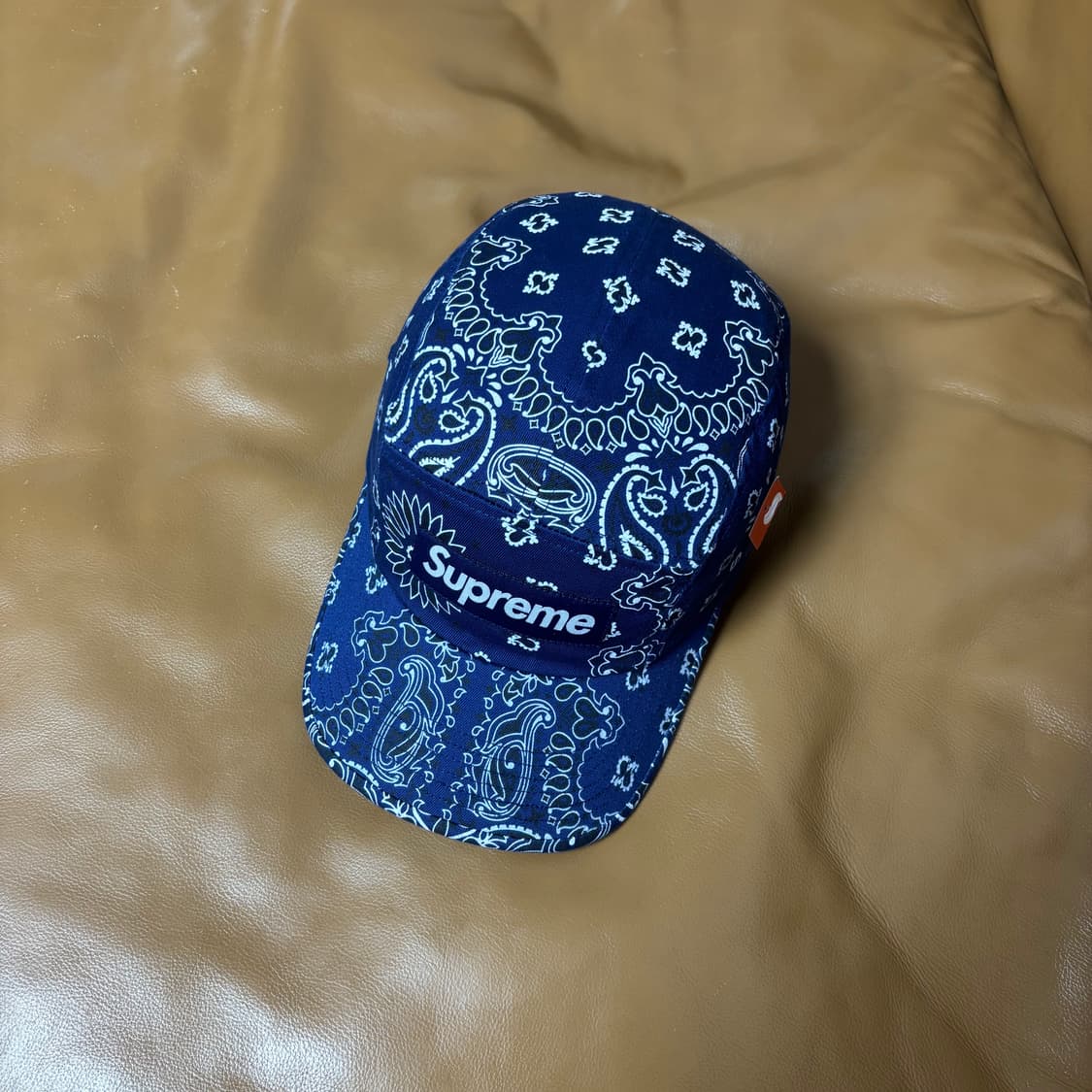 슈프림 캠프캡 모자 박스로고 21ss 반다나 네이비 상품이미지6