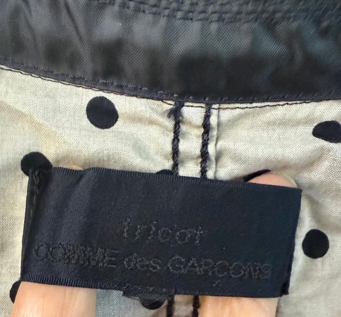 꼼데가르송 트리콧 블랙 리버시블 도트 자켓 상품이미지3