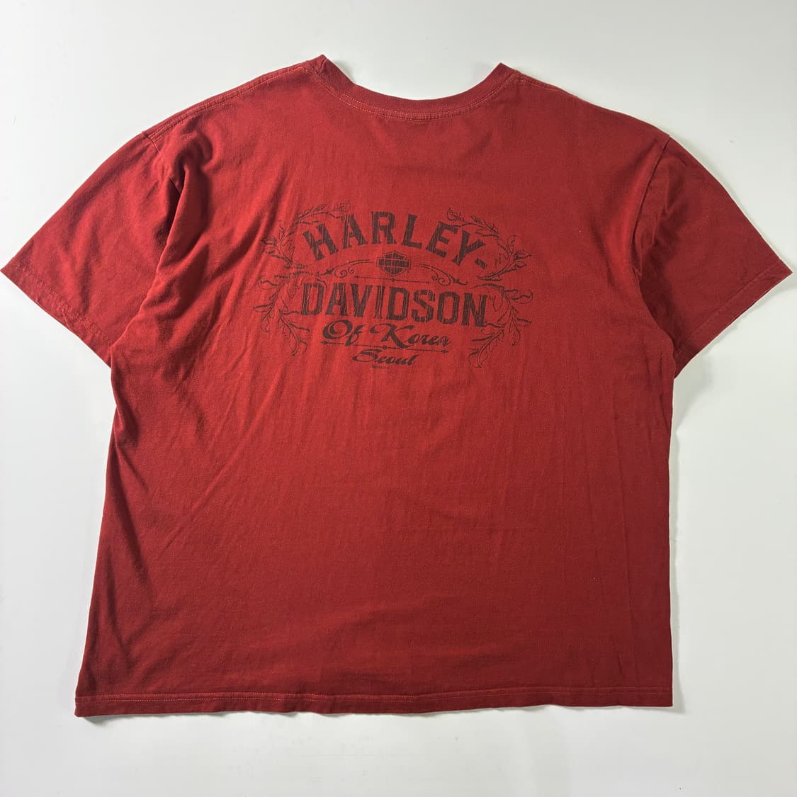 Harley-davidson  할리데이비슨 Y2K 레드 프린팅 반팔티 상품이미지4