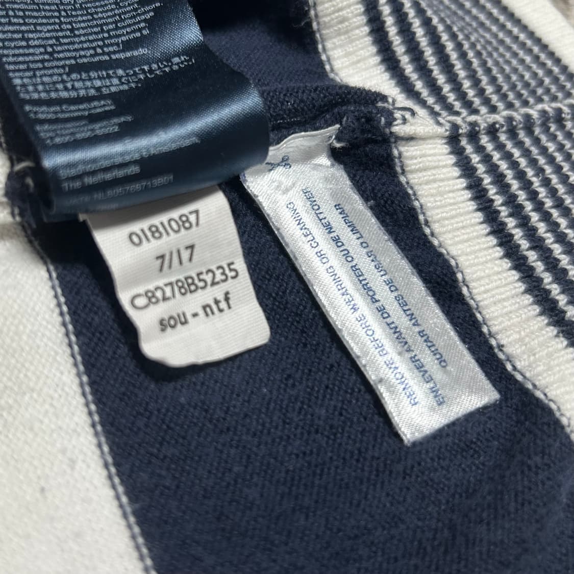 [S] Tommy 타미힐피거 네이비 코튼 라운드 니트 상품이미지6