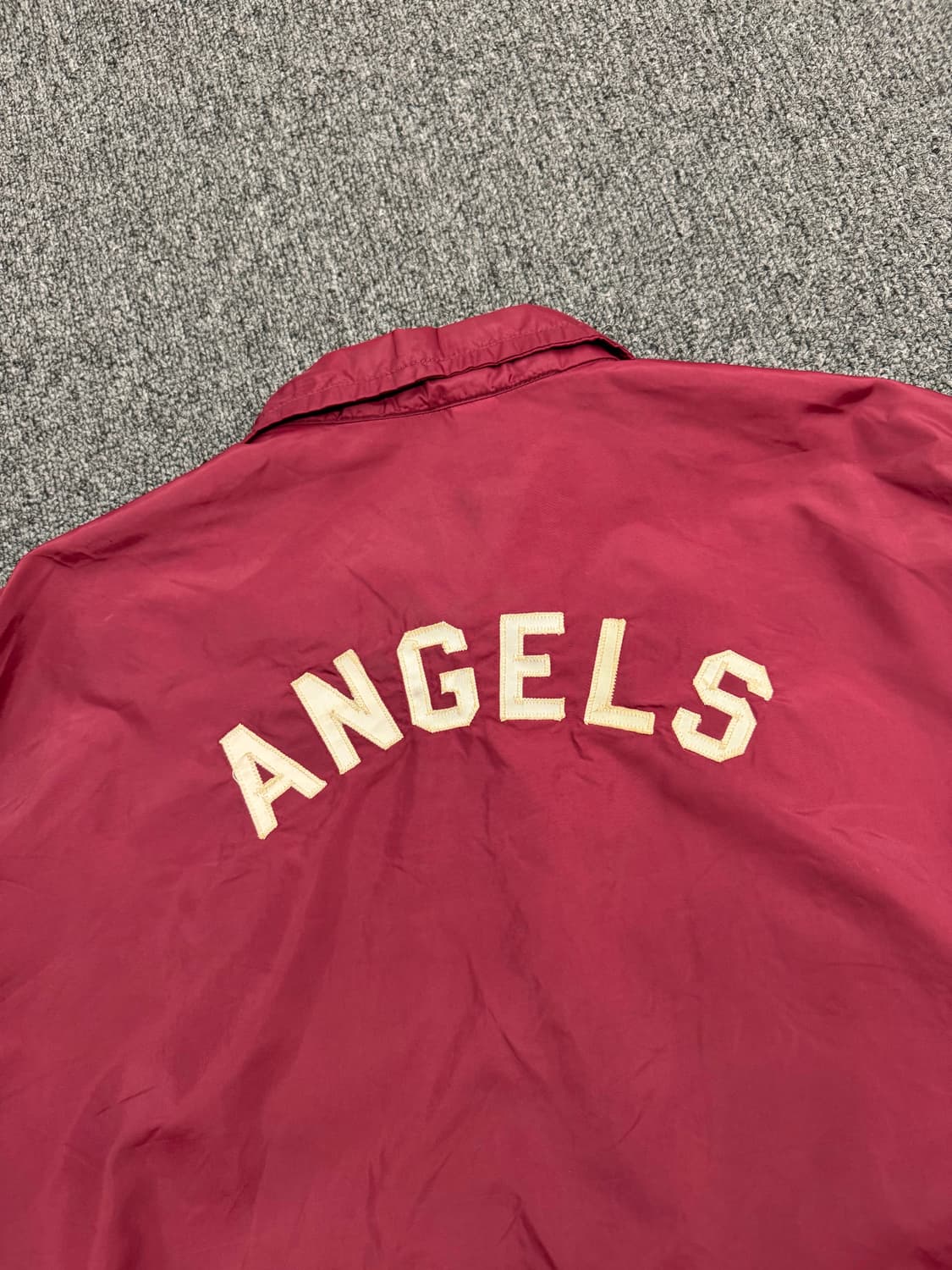 L)러셀 빈티지 베이스볼 패치 버건디 코치자켓 상품이미지8