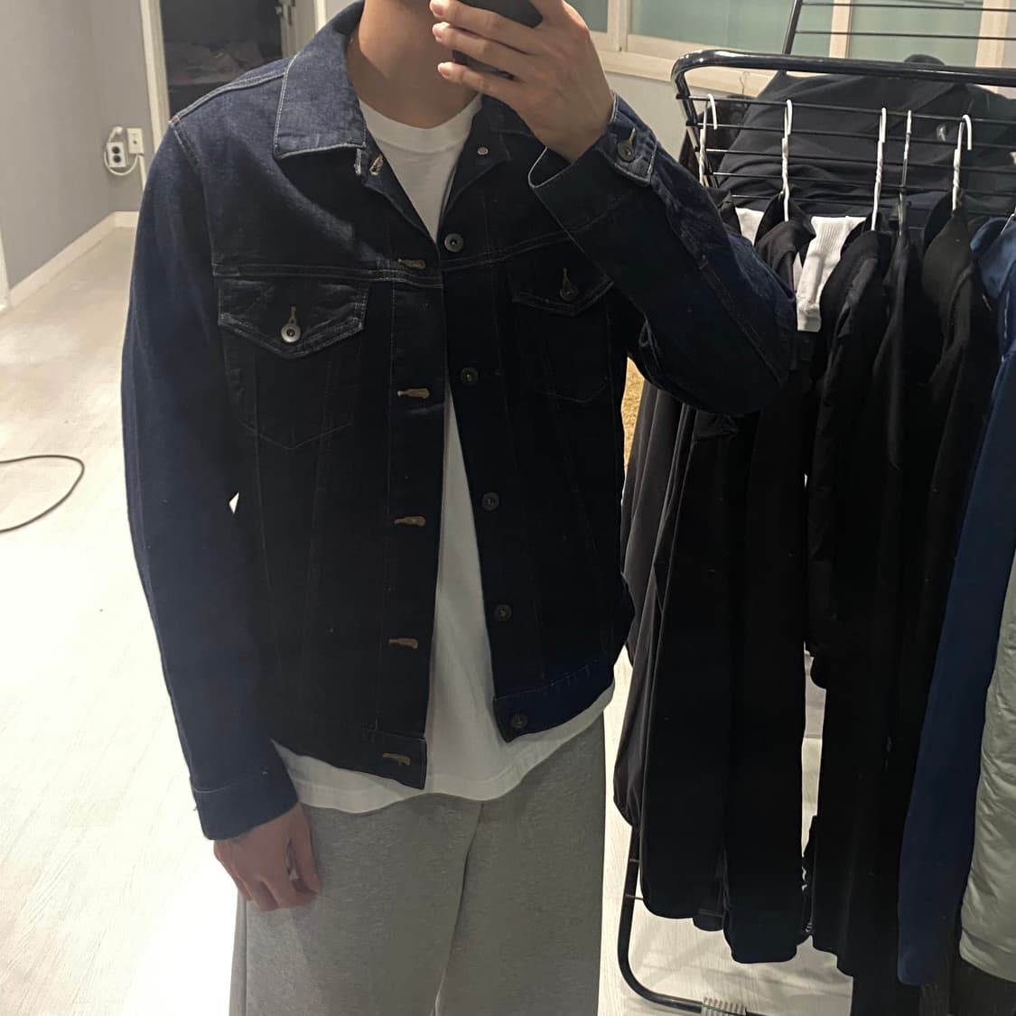 유니클로 데님 트러커 자켓 인디고 XL 상품이미지1