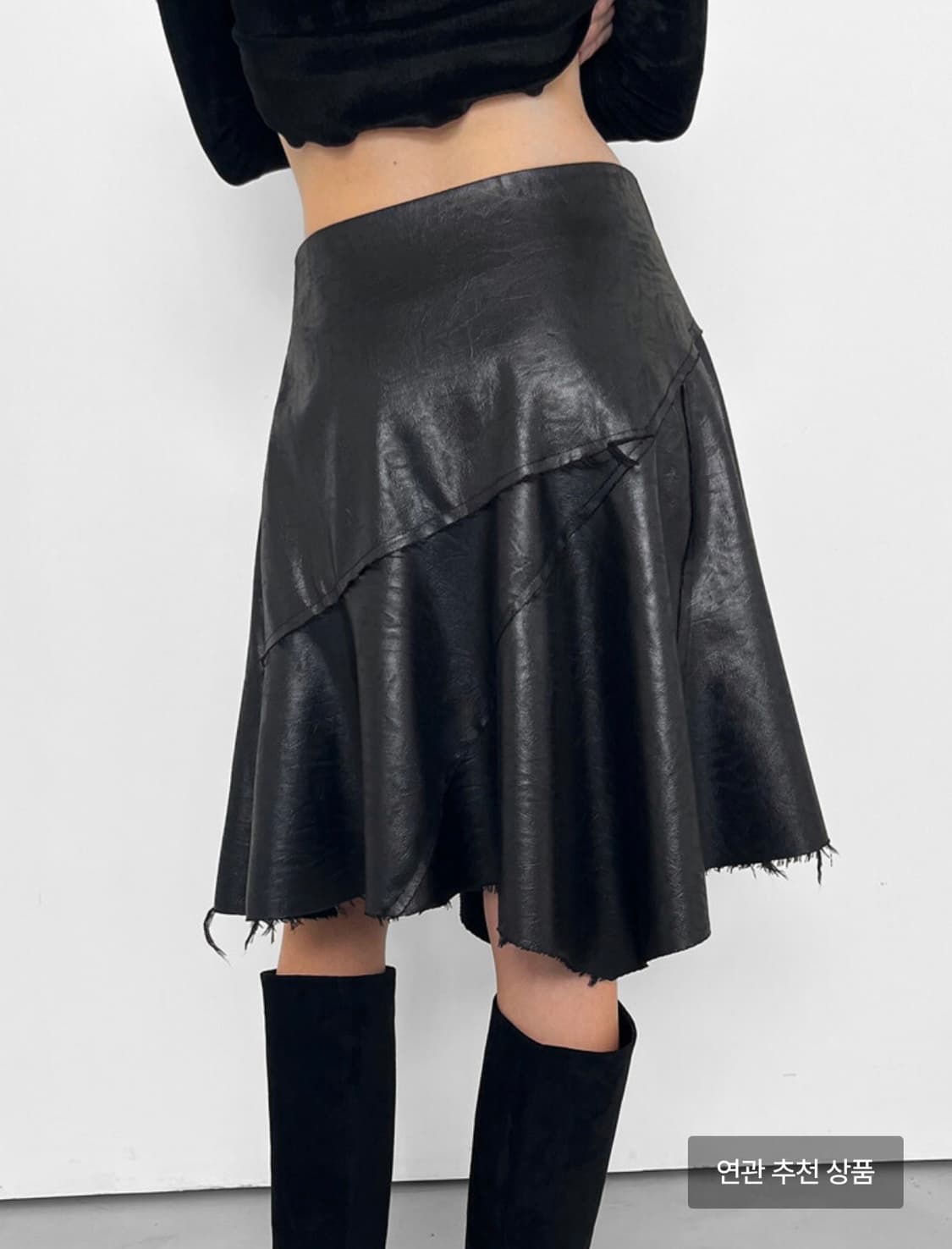 폴리수엠 레더스커트 블랙 1 상품이미지2
