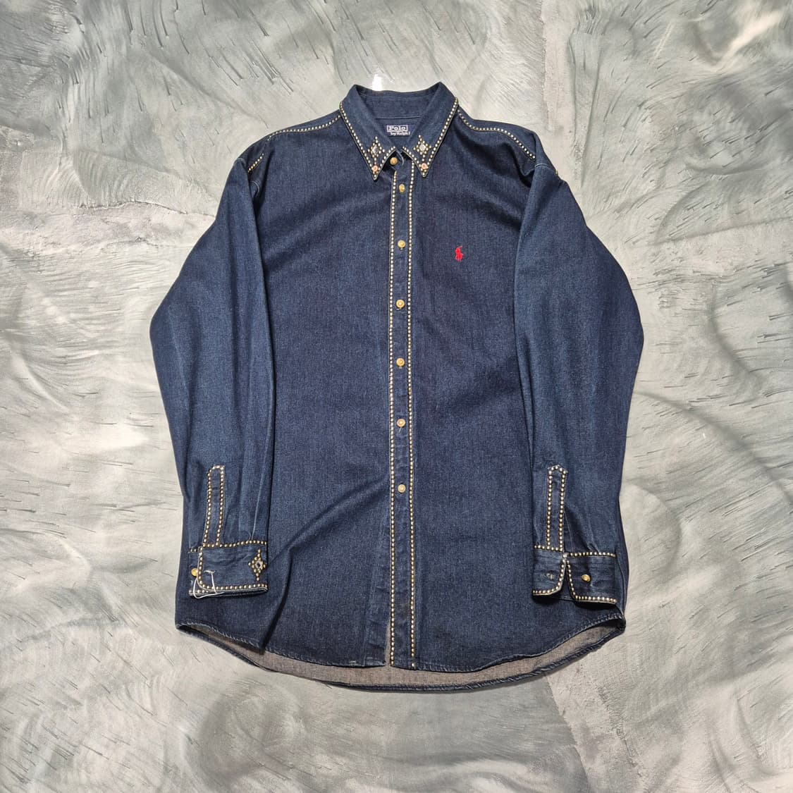 폴로랄프로렌 스터드 큐빅 데님 청 셔츠 105 상품이미지1