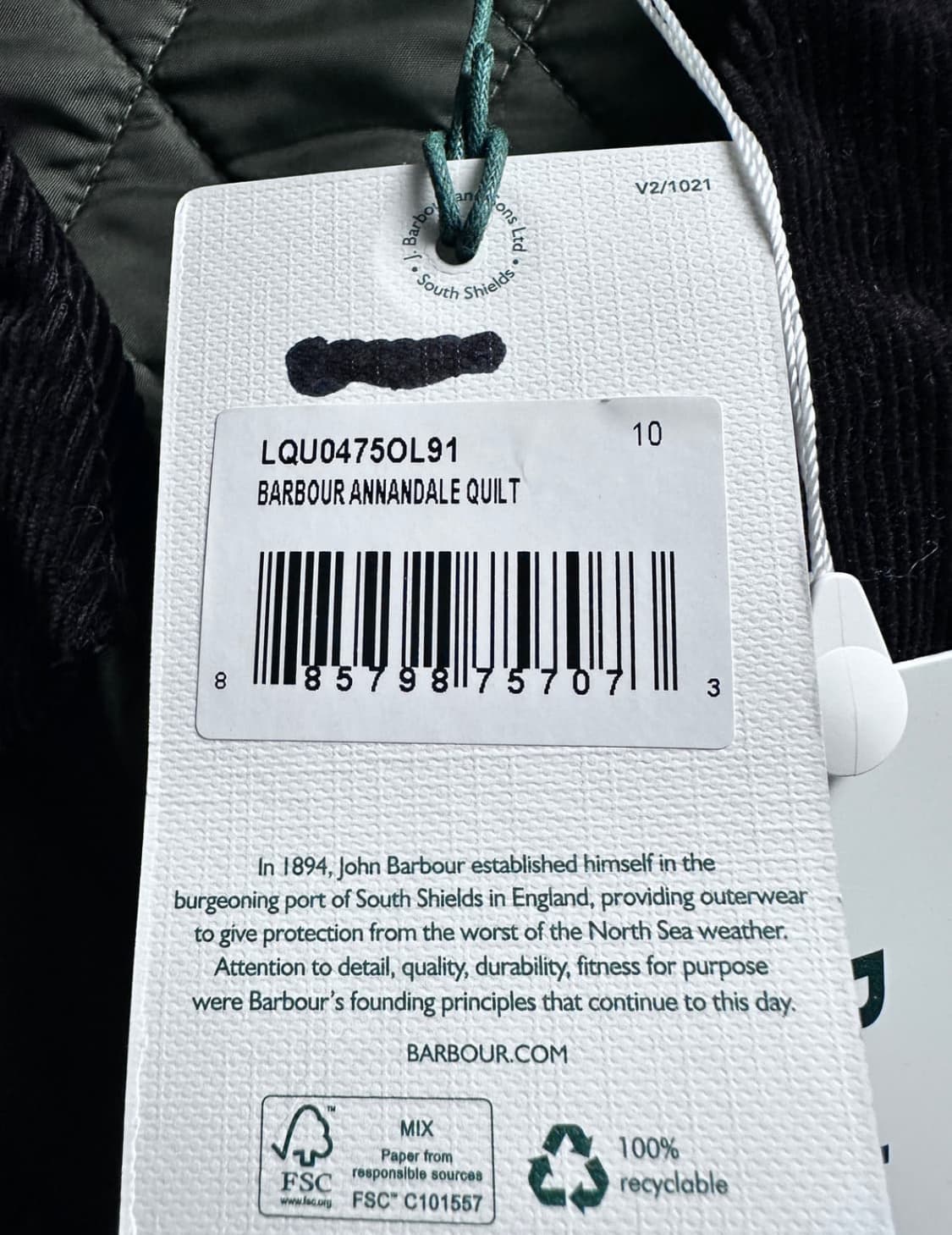 극미중고 바버 퀄팅자켓 상품이미지4