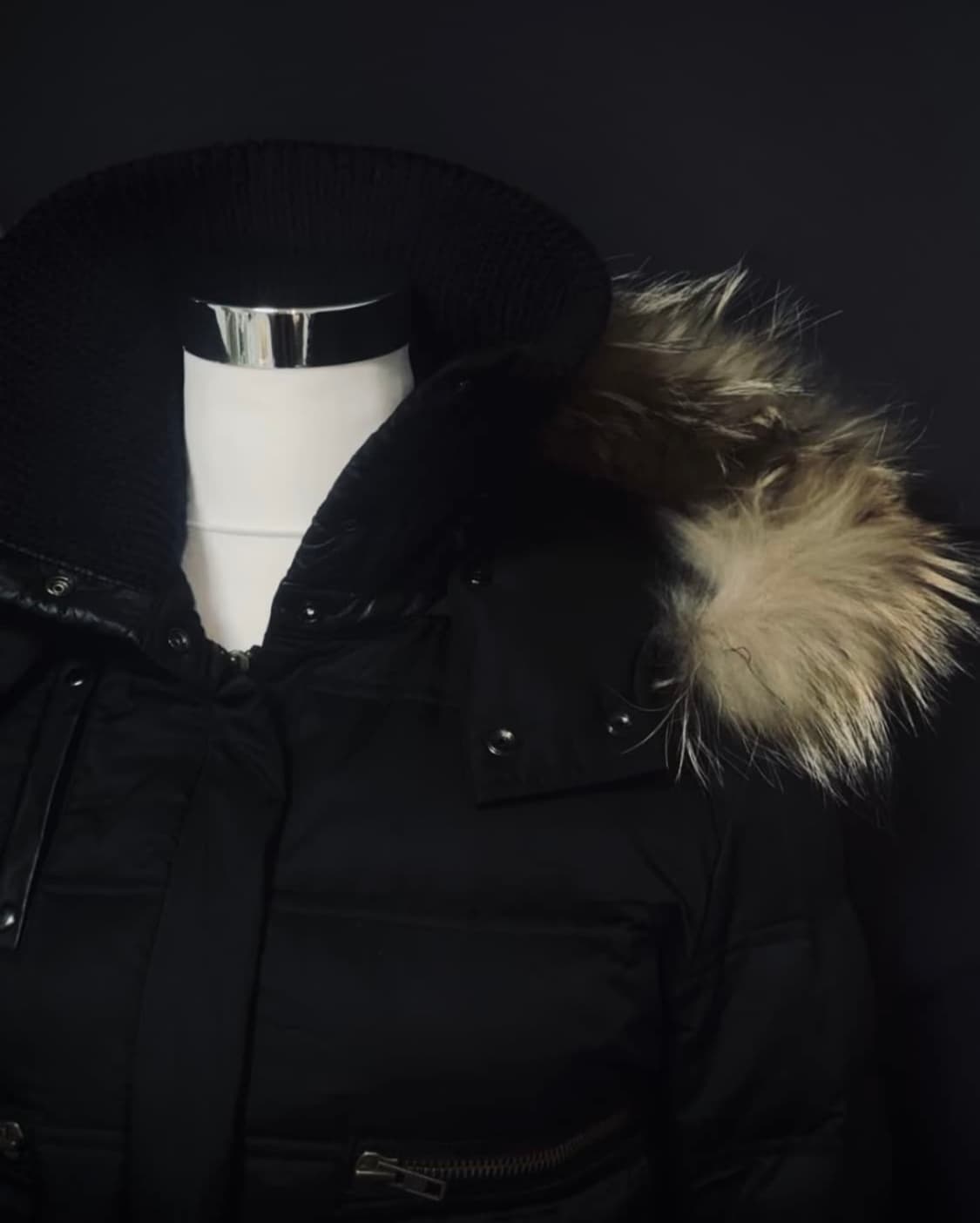 울프죠 라쿤퍼 하이넥 패딩 상품이미지3