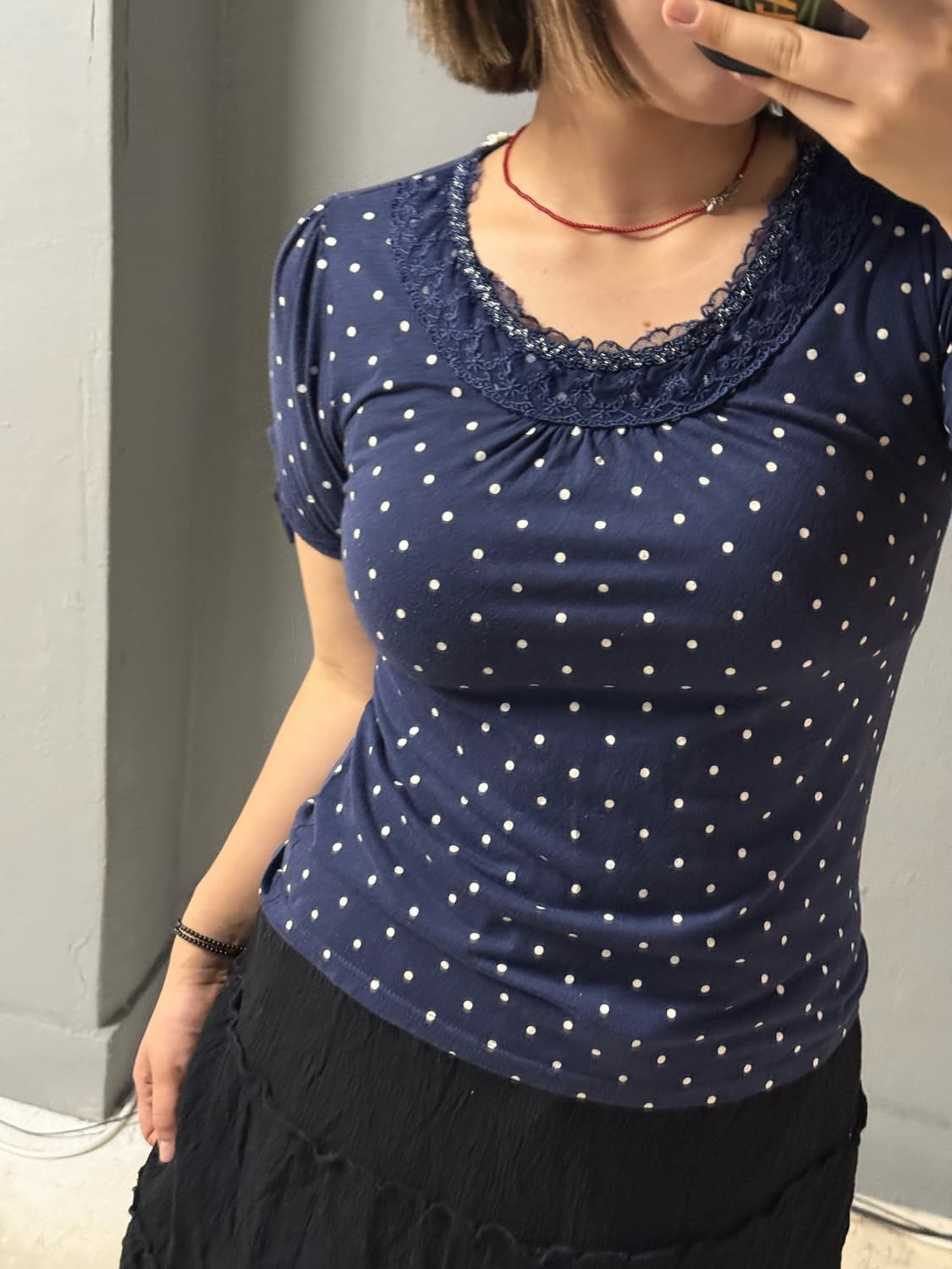 Axes femme dot pattern top 상품이미지2