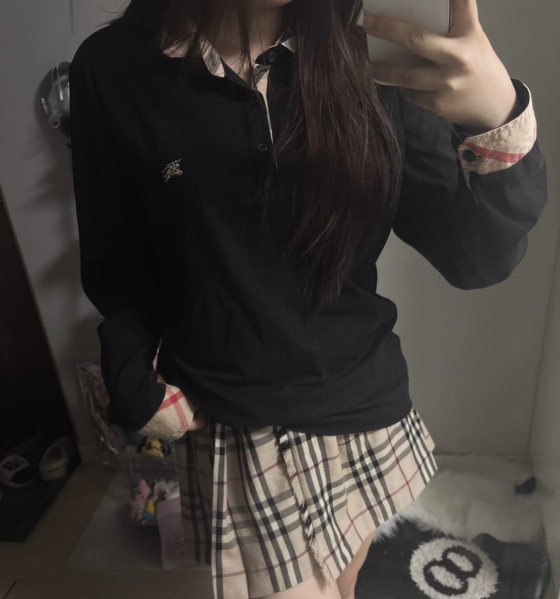 버버리 블랙 노바체크 롱슬리브 상품이미지1