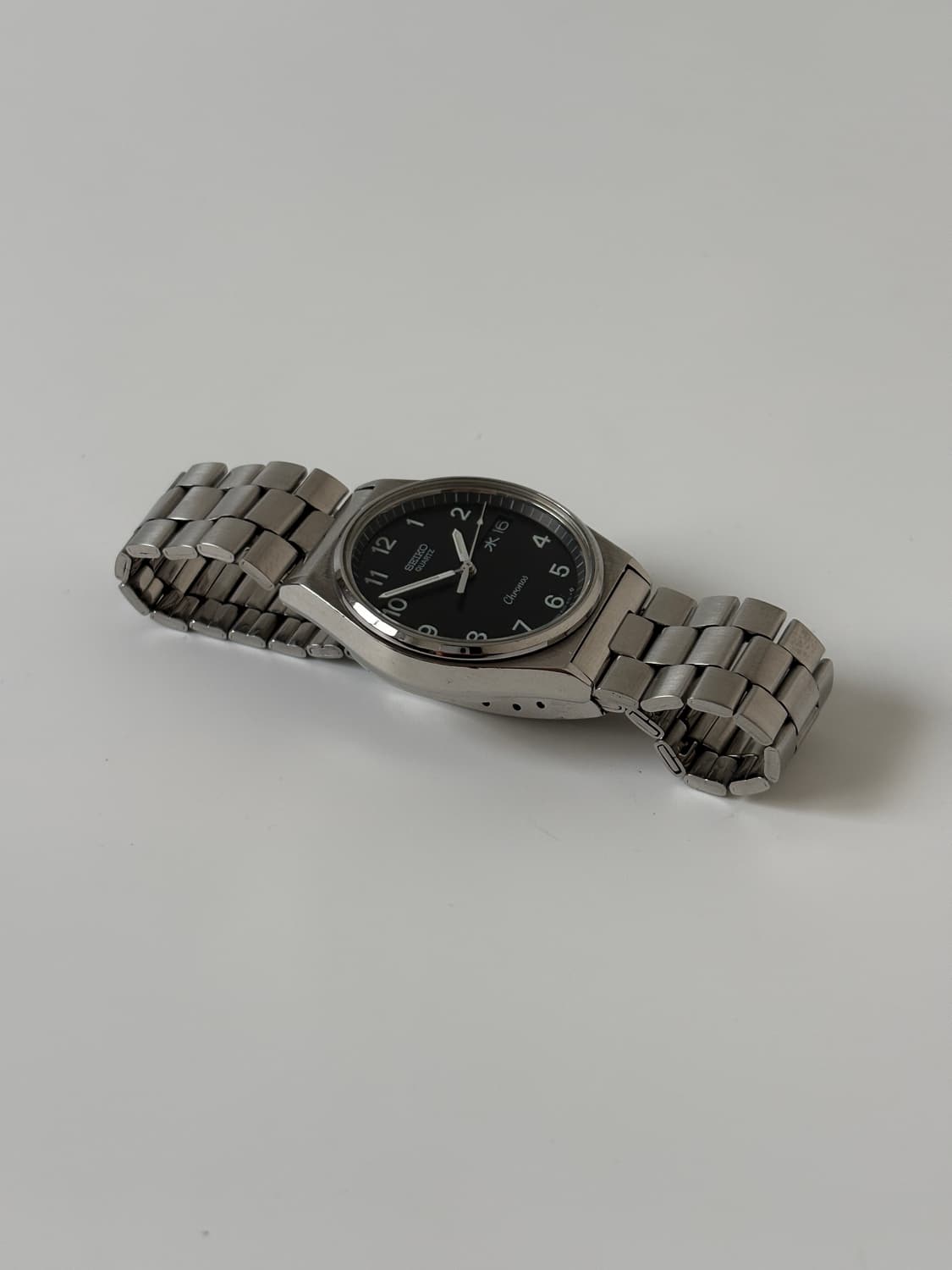 1980s Chronos Black Dial Silver Quartz 상품이미지5