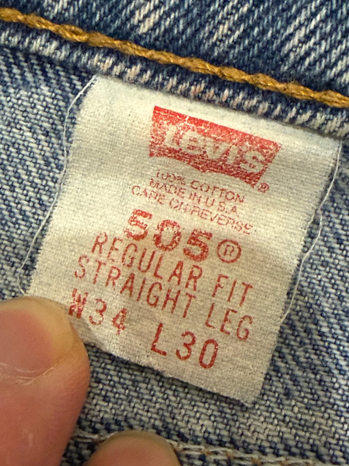 90s 빈티지 리바이스 505 스트레이트 데님 연청 상품이미지4