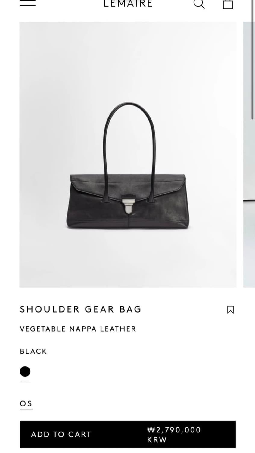 르메르 기어 레더 숄더백 블랙 25SS 상품이미지3