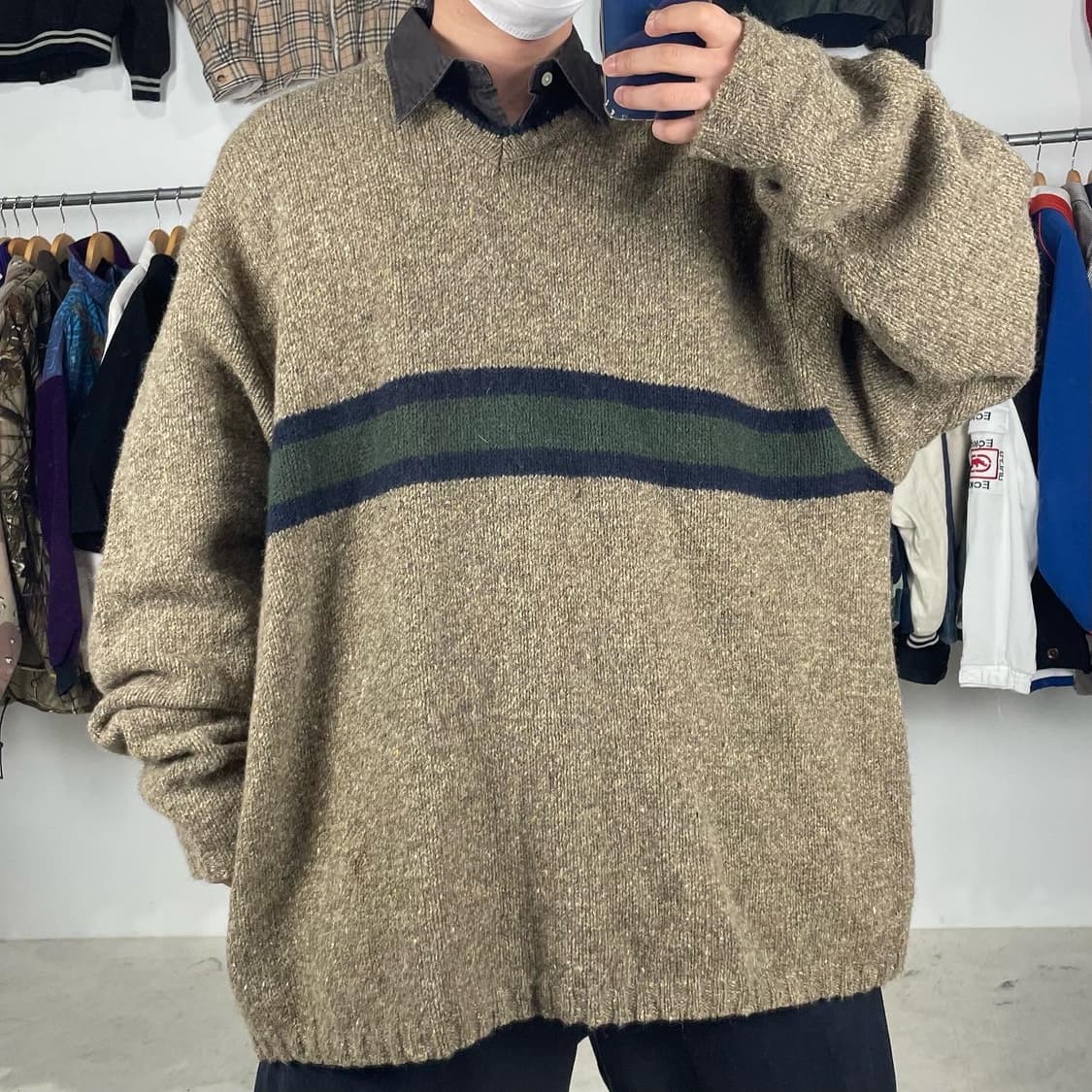 1990s USA 에디 바우어 보카시 브이넥 니트 상품이미지2