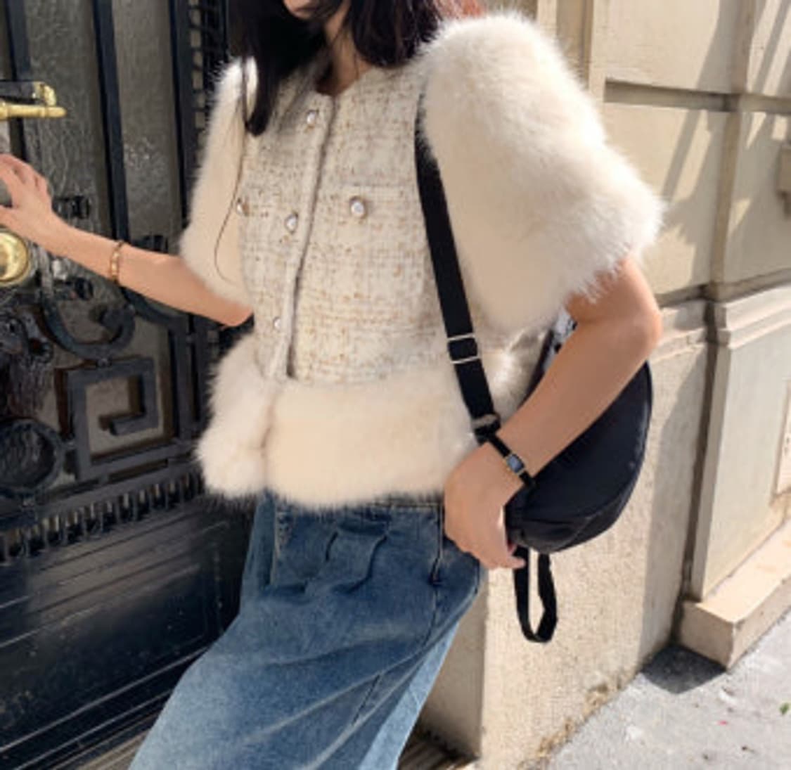 트위드 퍼 자켓 상품이미지3