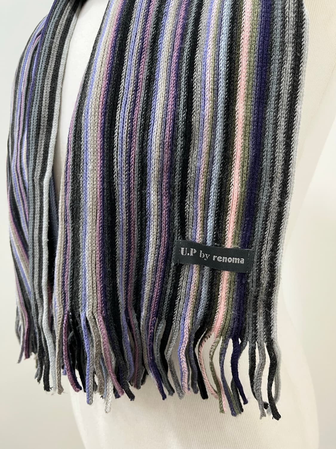 일본 빈티지 모리걸 스트라이프 테슬 머플러 상품이미지4