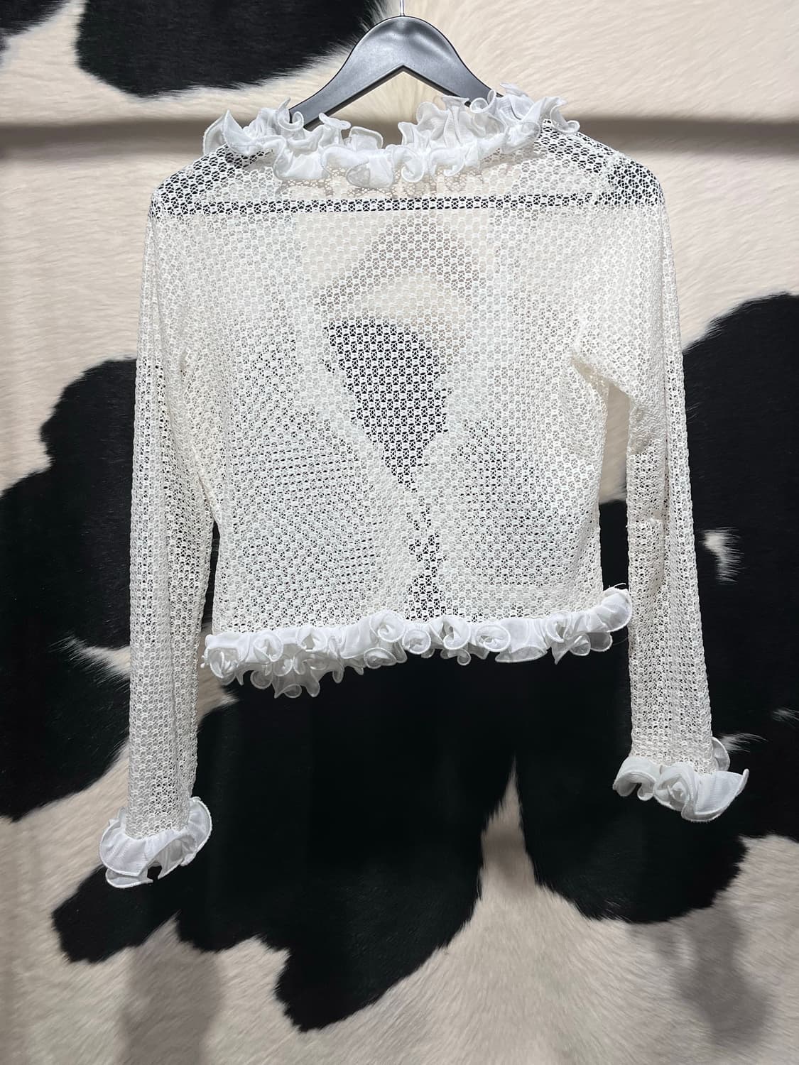 프릴 그물 가디건 상품이미지4